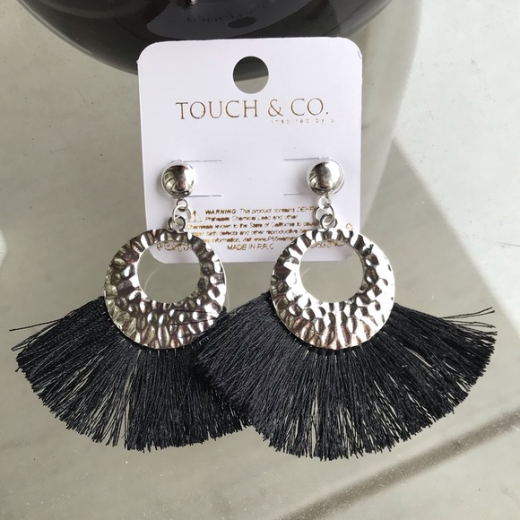 Touch & Co. Jewelry - Tassel Earrings - Black & Silver